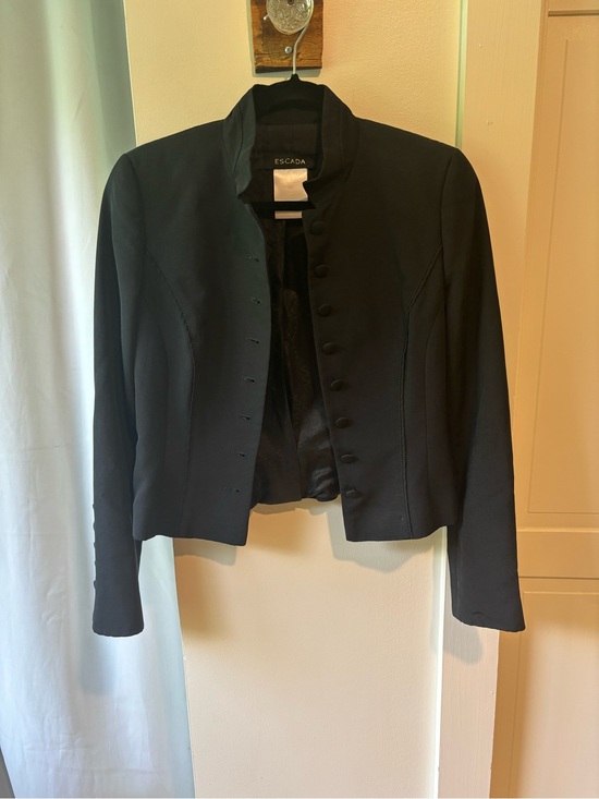 Escada Jackets & Blazers - Women’s Escada Black Cropped Military-Style Blazer